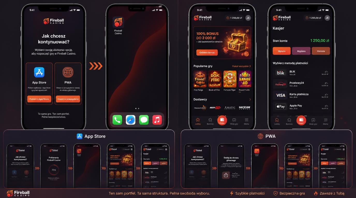 Fireball Casino na iPhonie – App Store i PWA jako spójny świat gry